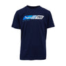 The Boeing 787 Dreamliner Velocity Kids’ Tech Stretch T-Shirt by BOEING is a navy blue tee with an airplane graphic, Dreamliner text, and 787 on the chest, made from high-performance fabric inspired by the 787 Dreamliner.