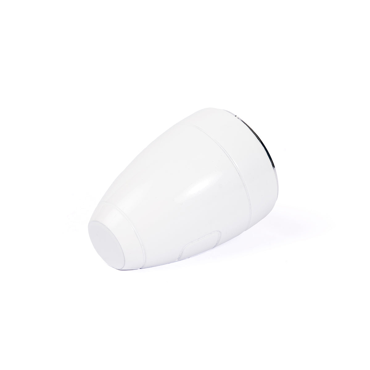 The Boeing Airplane Engine Desktop Clock by Boeing is a white, cylindrical clock with a rounded end and tapered shape, resembling an airplane engine—a unique gift for aviation enthusiasts—shown against a plain white background.