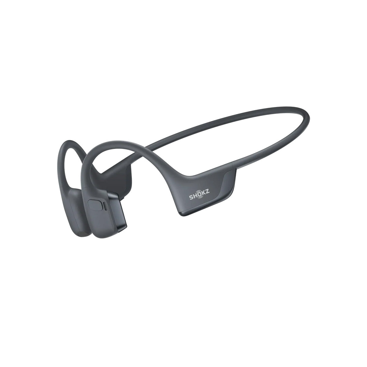 A pair of black Shokz OpenRun Pro 2 bone conduction headphones by Boeing, featuring an open-ear design, flexible neckband, and secure fit; the Boeing brand is visible on one earpiece.