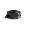 The BOEING Outdoor Tech Boeing Turtle Shell 4.0 is a black, geometric Bluetooth speaker with a textured top, USB port, side control buttons, and a small front cover open. This waterproof speaker is shown isolated on a white background.
