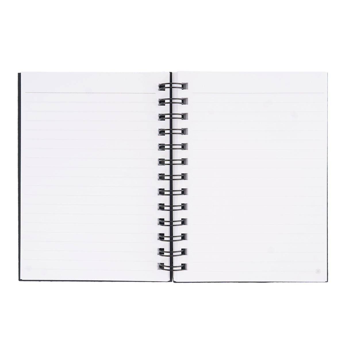The BOEING Phantom Works 2025 Notebook is an open, spiral-bound aviation notebook with lined white pages, photographed from above on a white background—perfect for aerospace notes or Boeing Phantom Works project ideas.