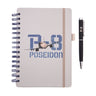 Boeing P-8 Poseidon Graphic Notebook Pen Set featuring a spiral-bound notebook with a P-8 Poseidon aircraft graphic and a matching black pen.