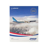 The Boeing America 250 777X Print by BOEING shows the 777X soaring over snowy mountains, featuring the Boeing logo, an America’s 250th gold seal, and text celebrating the 777X as a long-haul market leader—a true limited edition.