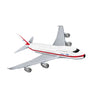 The COBI Boeing 747 First Flight Builder Set is a collectible model airplane at a 1:144 scale, featuring a sleek white body, red and blue detailing, four under-wing engines, and proudly displaying Boeing 747 on the fuselage.