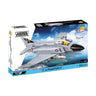 Box of a COBI F-4 Phantom II by Boeing building set, showing the gray jet flying over water with islands, detailed as 1:48 scale, 703 pieces, and set number 5897.