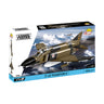 The BOEING COBI F-4F Phantom II set box features the assembled 1:48 scale supersonic jet soaring with another in the sky. This building set includes 676 pieces.