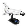 The DARON NASA Space Shuttle Orbiter Atlantis Diecast Model, at 1:300 scale, is shown on a black stand labeled "Orbiter Atlantis OV-104" and features the NASA logo and United States markings.