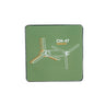 This Boeing CH-47 Chinook Motion Magnet from The Boeing Store features an illustration of the helicopters rotor design on a green backdrop, perfect for aviation enthusiasts. It showcases overlapping rotor configurations with CH-47 Chinook highlighted.