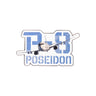 A Boeing P-8A Poseidon Graphic Magnet featuring an airplane flying in front of large blue P-8 text with the word POSEIDON printed below.