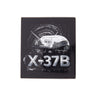 Square Boeing X-37B Orbital Test Vehicle Graphic Magnet featuring a graphic of the spacecraft against a swirling star field.