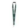 The Boeing C-17 Globemaster III Graphic Lanyard by BOEING is green with a plastic buckle, sturdy metal clip, and white C-17 Globemaster III text printed along its length—ideal for aviation enthusiasts.