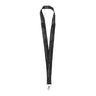 The Boeing SLS Artemis II Graphic Lanyard by BOEING is a black lanyard with white text, featuring a plastic top clip and metal hook—ideal for space enthusiasts and fans of the Artemis II mission.