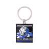 Square Boeing CST-100 Starliner Graphic Keychain depicting the spacecraft in orbit above Earth, with the text CST-100 STARLINER at the bottom.