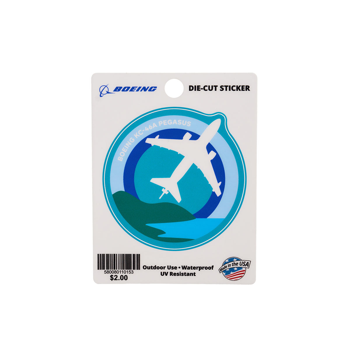 Skyward sticker, featuring the iconic Boeing Boeing KC-46 Pegasus in a roundel design.