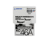 The Boeing KC-46A Pegasus Graphic Vinyl Sticker by BOEING features two aircraft, “MULTI-MISSION AERIAL REFUELING,” and “FORCE MULTIPLIER” labels—ideal for aviation fans. Price: $5.00.