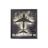 Square metal Boeing C-17 Globemaster Graphic Lapel Pin featuring a silhouette of a C-17 Globemaster III transport aircraft with the text C-17 and GLOBEMASTER III.