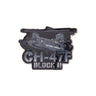 Boeing CH-47F Block II Graphic Lapel Pin shaped like a tandem-rotor helicopter with CH-47F BLOCK II text, ideal for aviation enthusiasts.