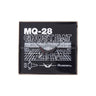 Boeing MQ-28 Ghost Bat Graphic Lapel Pin featuring a square design with a stylized drone graphic, the text MQ-28 GHOST BAT, and three aircraft silhouettes on a black background.