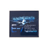 Square Boeing E-7 Wedgetail Graphic Lapel Pin featuring a graphic of an E-7 Wedgetail airplane with the text E-7 AIRBORNE EARLY WARNING & CONTROL, perfect for aviation enthusiasts.