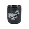 The BOEING Phantom Works 2025 Ceramic Mug is matte black with a gray and white cartoon character in a wide-brimmed hat and mask, evoking mystery and covert ingenuity—perfect for fans of Boeing Phantom Works.