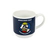 The BOEING 747 Incredibles 16 oz Mug features a white design with a blue panel displaying "BOEING 747 INCREDIBLES" and showcases a logo of a firefighter holding an axe alongside an airplane. This distinctive mug by BOEING is the perfect aviation gift for collectors and enthusiasts.