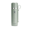 The BOEING Hydroflask 28 oz Flask & Cup in light green features a silver band near the top, side carrying handle, and front logo—ideal for leakproof hydration on the go.