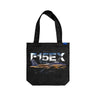 Ideal for aviation fans, the Boeing F-15EX Eagle II Graphic Tote from BOEING features a striking in-flight F-15EX illustration with lightning effects and bold model text above the jet.