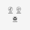 Wind resistant icon. Water resistant icon. Recycled icon.
