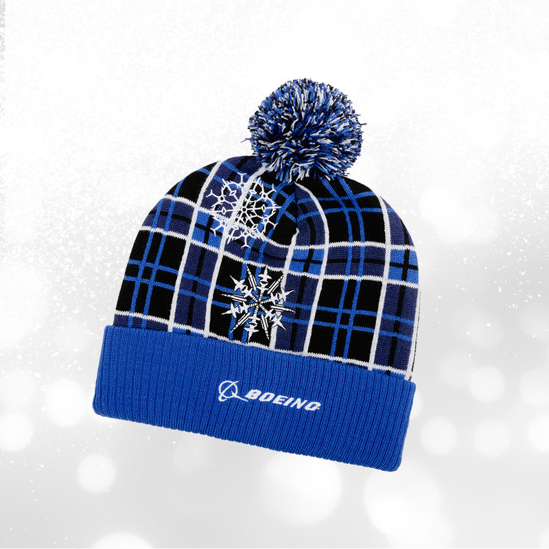 Boeing Tartan 2026 Jet Snowflake Pom-Pom Beanie