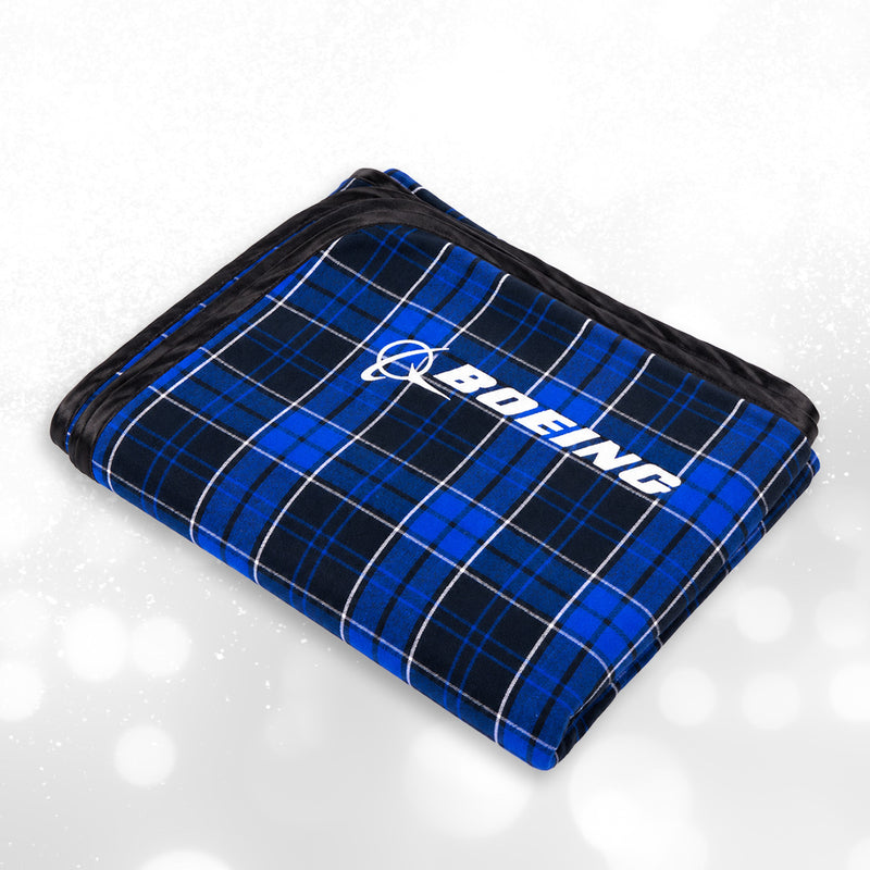 Boeing Tartan 2026 Jet Snowflake Flannel Blanket
