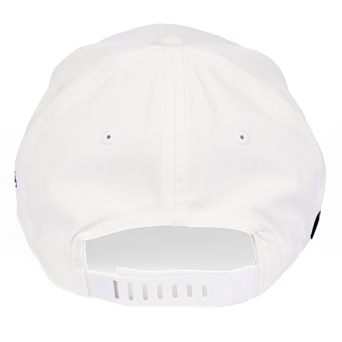 The Boeing 777X Velocity Unisex Hat is a white baseball cap with an adjustable Velcro closure, ventilation eyelets, and moisture-wicking technology to keep you cool.