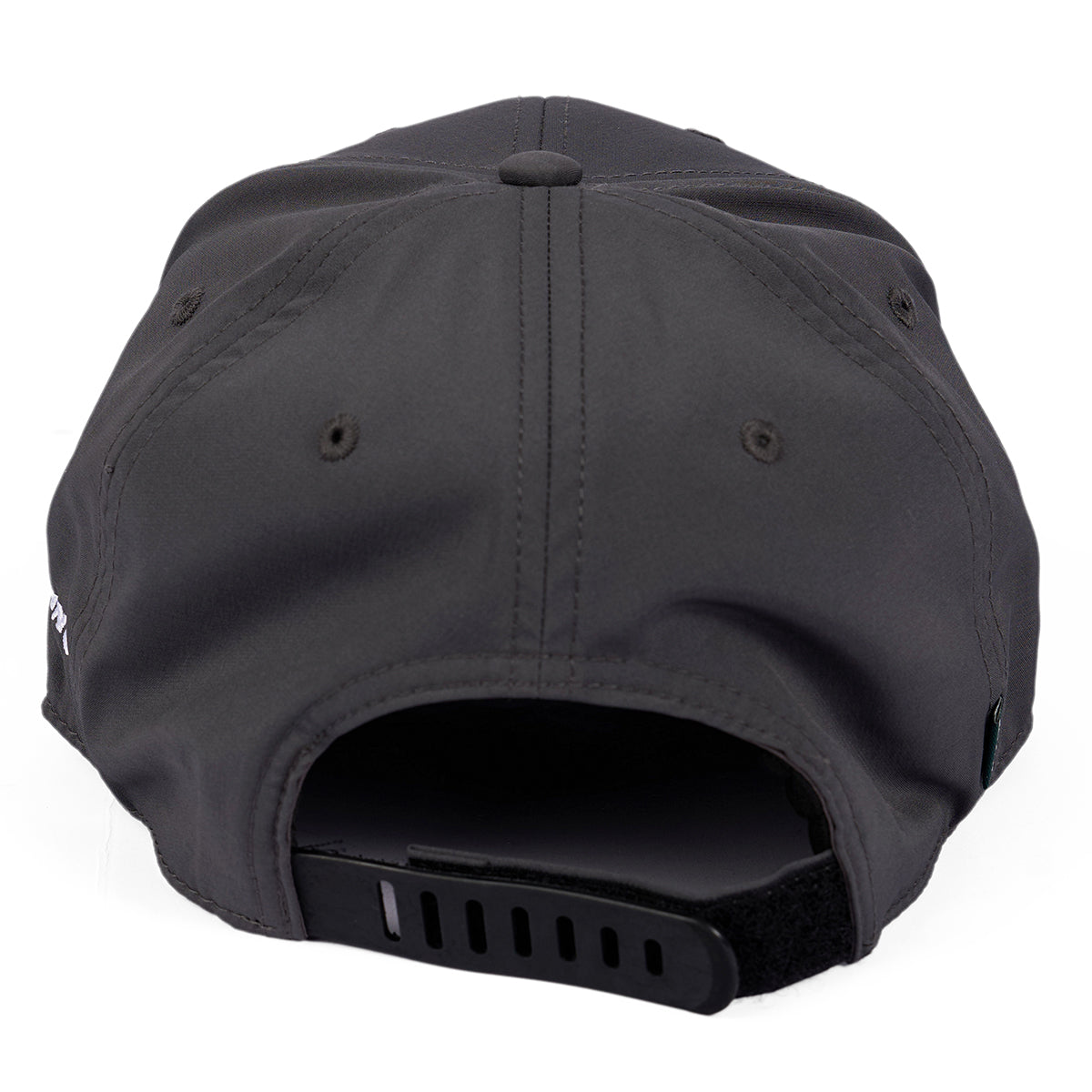 The Boeing B-52 Velocity Unisex Hat is a dark gray, moisture-wicking baseball cap with an adjustable strap and ventilation holes, ideal for staying cool on sunny days.