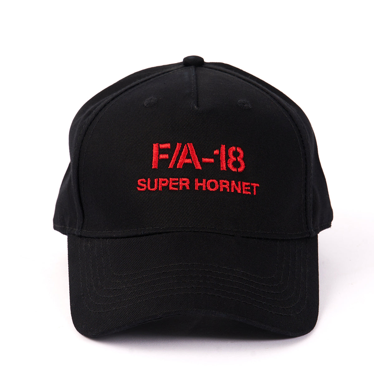 The Boeing Stores F/A-18 hat is a stylish black baseball cap, part of the Boeing program collection, with FA-18 SUPER HORNET embroidered in striking red on the front. Made of 100% cotton, it ensures comfort and durability.