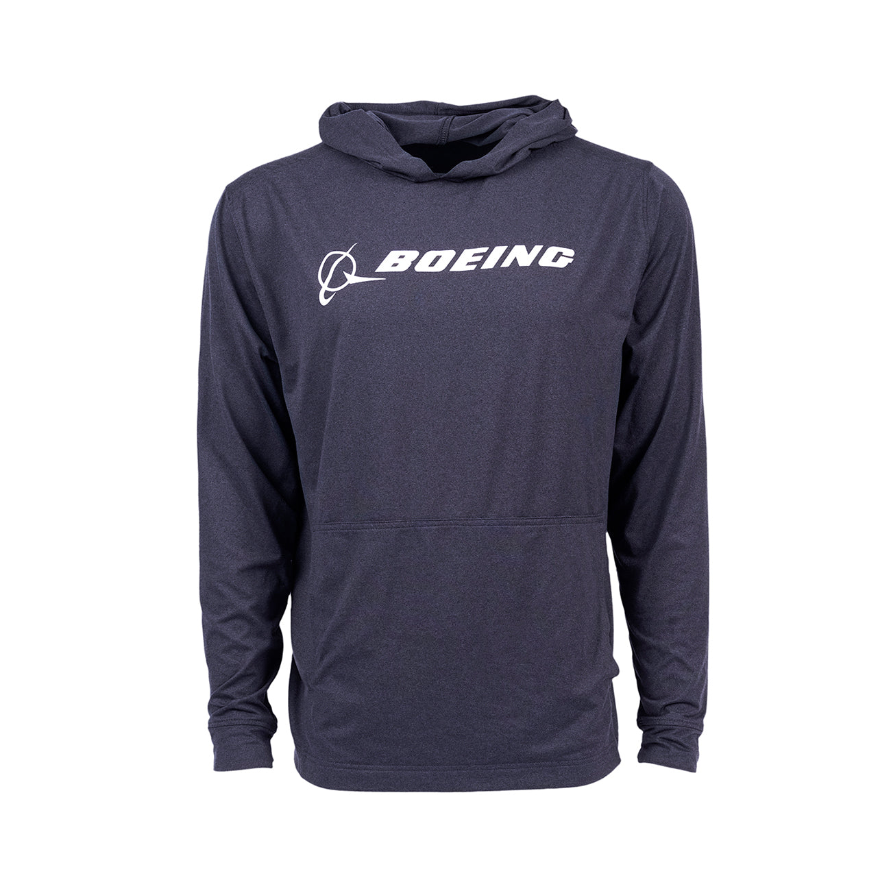 The Boeing Store offers a clearance on the dark gray Boeing Mens Trek Hoodie, featuring a simple yet stylish white Boeing logo on the chest. Made from sustainable materials, its perfect for casual everyday wear.