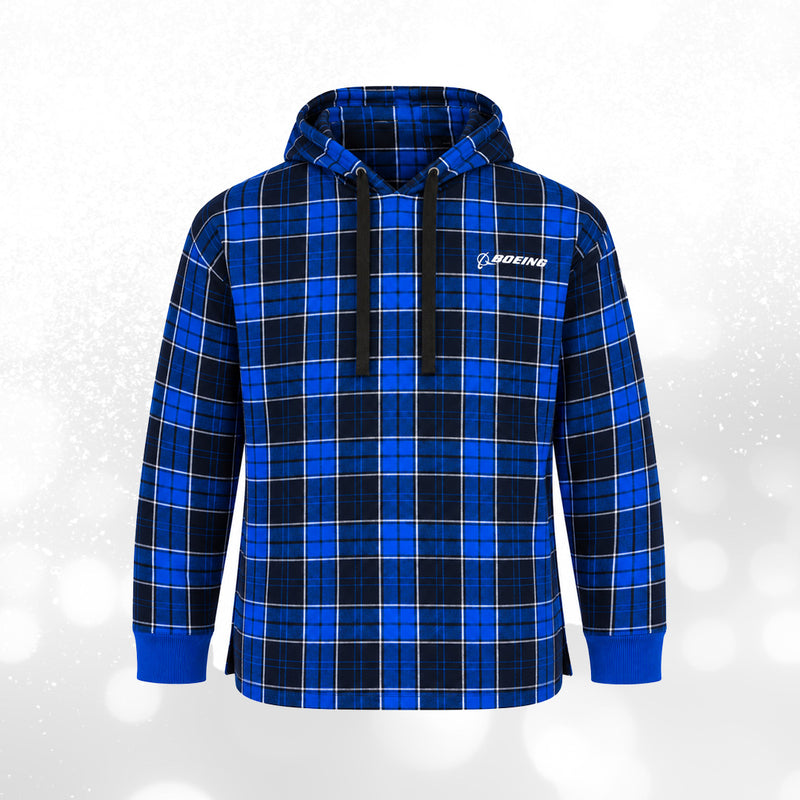 Boeing Tartan Unisex Holiday Flannel Hoodie