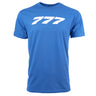 Boeing 777 Stratotype Unisex T-Shirt by The Boeing Store, featuring bold white 777 on a blue background, ideal for aviation enthusiasts.