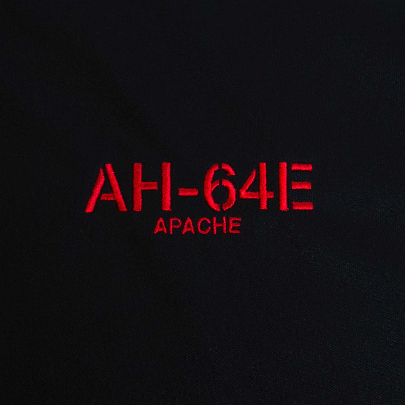 Text on a dark background reads Boeing AH-64 Polo in red, with AH-64 in a larger font above Polo, reflecting the sleek precision of The Boeing Stores program.