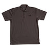 The Boeing Stores Boeing V-22 Polo in dark gray features a collar, three buttons, UV protection, and moisture-wicking fabric. The left chest showcases a subtle Boeing logo on a white background for a sleek look.