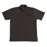 The Boeing Stores dark gray KC-46 Polo has a collar, three buttons, and KC-46A on the left chest. Its design is simple yet sleek, featuring moisture-wicking properties for all-day comfort.