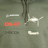 Boeing CH-47 Chinook Tech Line Unisex Hoodie Design Close-Up