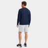 full body backside lifestyle image on male model pairing with khaki shorts