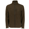 Full length image of the full zip grid fleece jacket in olive color..  Black Boeing logo on right chest.  Zipper pocket on front left chest