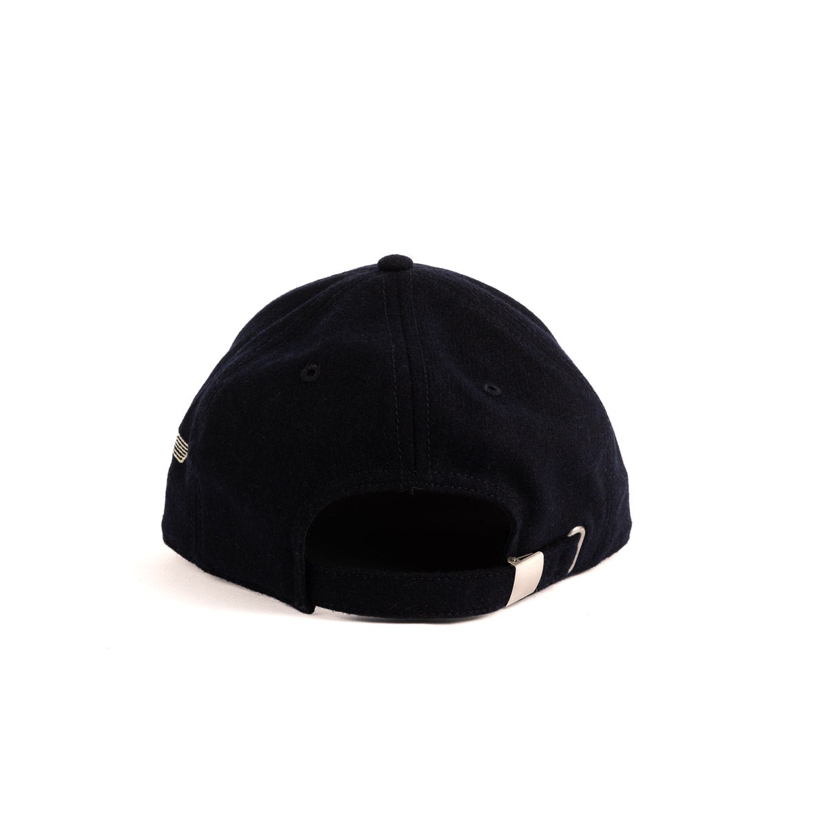 The Boeing Store presents the Boeing Felt B Hat, a black unisex cap with an adjustable strap and metal buckle. Ideal for aviation fans, it sports a small embroidered logo near the strap against a plain white backdrop.
