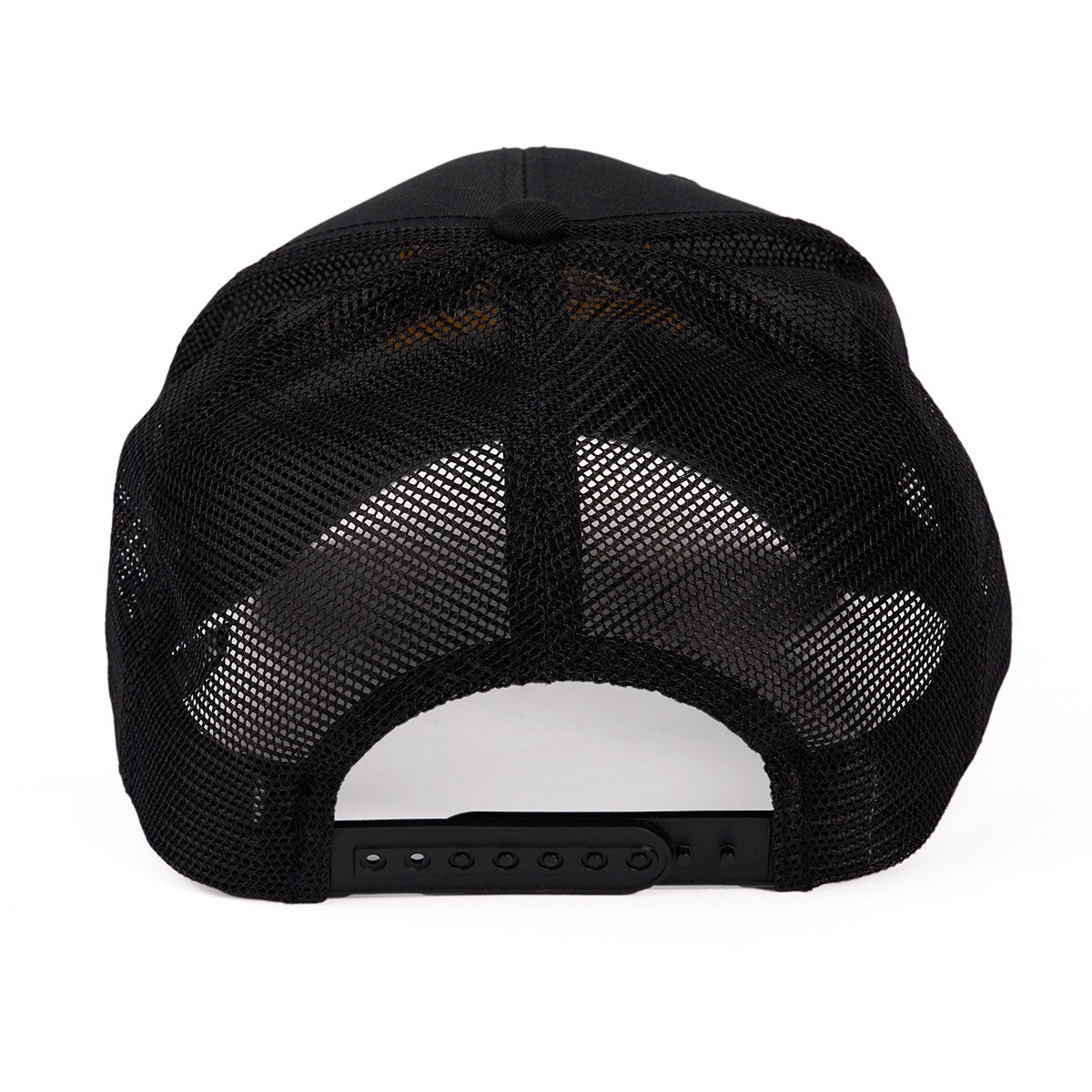 The Boeing B-17 Flying Fortress Heritage Hat by The Boeing Store is a black mesh trucker hat with an adjustable plastic snap closure and see-through mesh panels, inspired by the classic B-17 design.