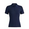 Full product image on a women's mannequin.  Polo is in navy with G/FORE logo on left chest
