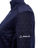 close up of Boeing logo on left arm on peacoat color