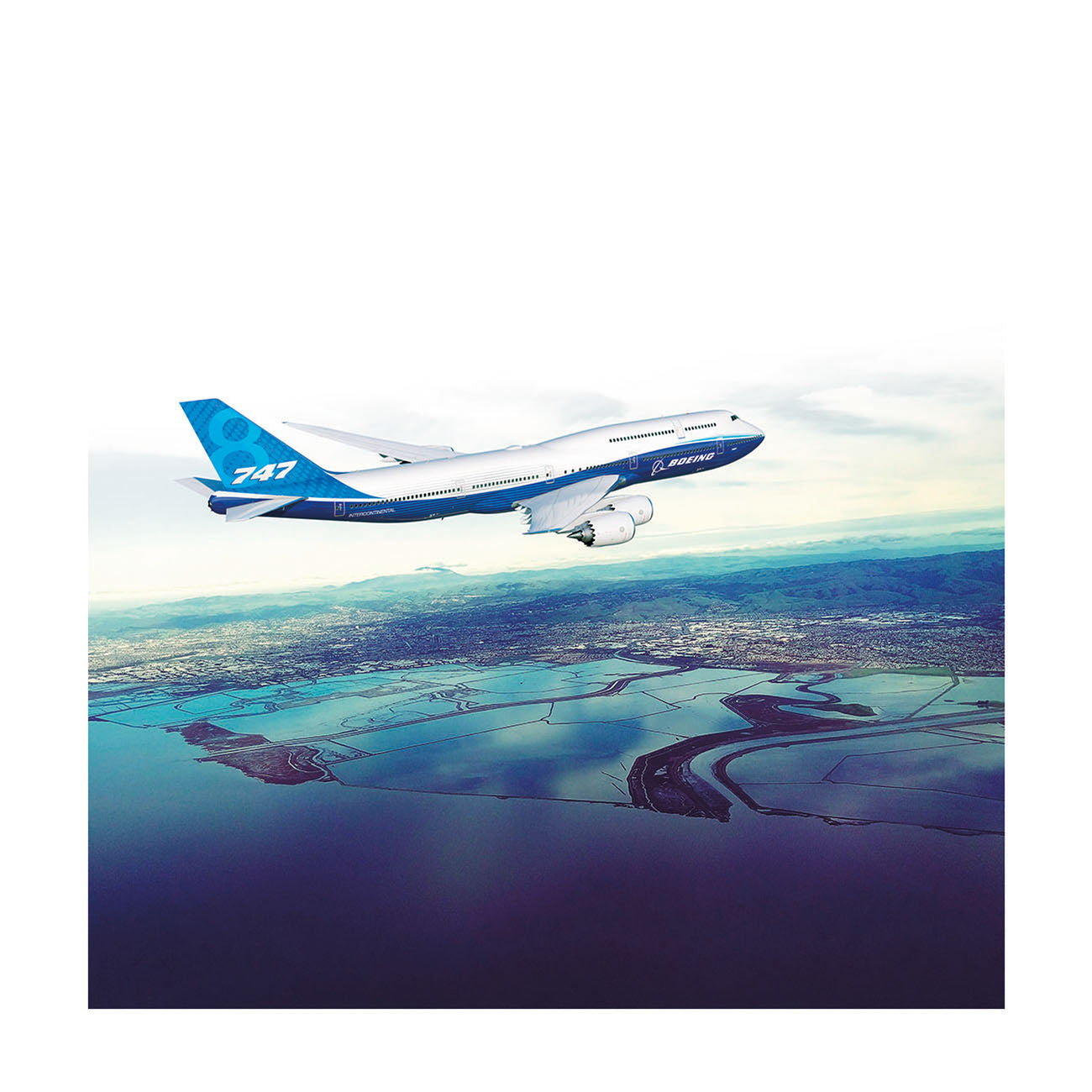 Boeing 747-8 Matted Print - Large