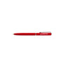 The Boeing Stores Mini Slim Ballpoint Pen features a sleek red finish with a silver clip and tip, displaying the Boeing logo in white. It lies horizontally on a white background, highlighting its stylish design and precision craftsmanship.