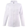 The Boeing Store’s Signature Logo Women’s Quilted Full-Zip features a high collar, quilted textured upper, soft knit fabric, long sleeves, side pockets, and a subtle Boeing logo.