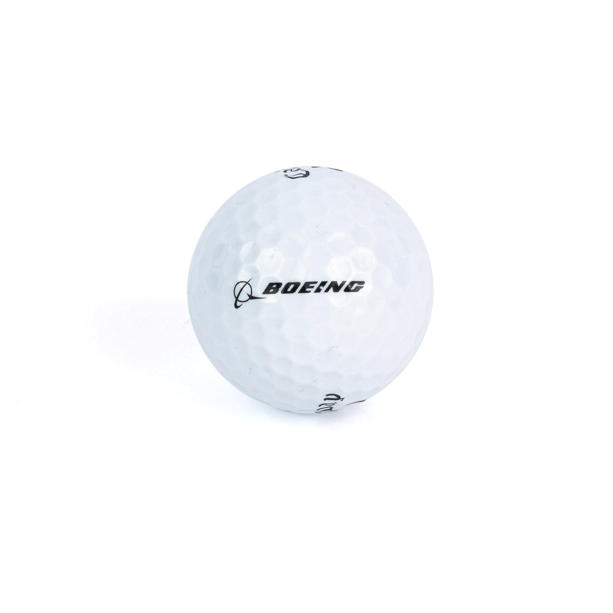 The Boeing Store offers a white golf ball with the Boeing logo and text, highlighting its advanced HyperElastic SoftFast core, set against a plain white background. From the Boeing 3-Pack Supersoft Golf Balls collection.
